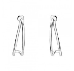 SOFIA MILANI - 여성용 925 실버 귀걸이 - 오픈 스터드 후프 귀걸이, 스털링 실버