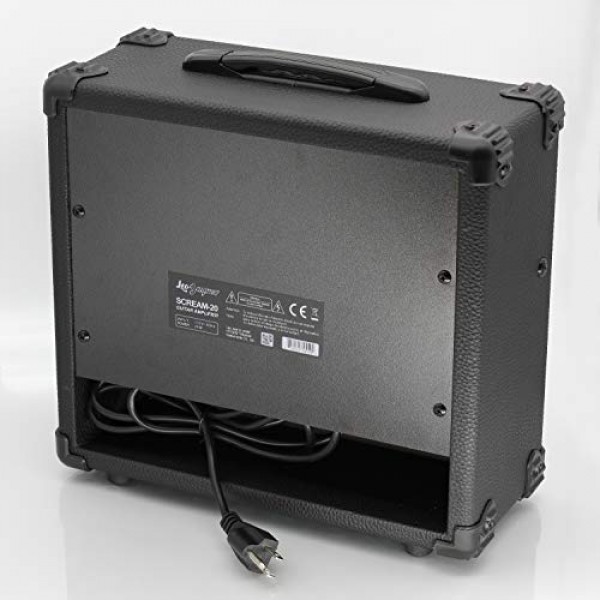 Leo Jaymz 20W 일렉트릭 기타 앰프 - 클린 및 디스토션 채널 - 3밴드 이퀄라이제이션 및 CD 라인 입력 - 녹음 스튜디오, 연습실, 작은 안뜰(6.5, 블랙)