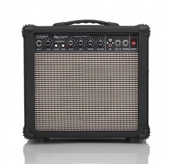 Leo Jaymz 20W 일렉트릭 기타 앰프 - 클린 및 디스토션 채널 - 3밴드 이퀄라이제이션 및 CD 라인 입력 - 녹음 스튜디오, 연습실, 작은 안뜰(6.5, 블랙)