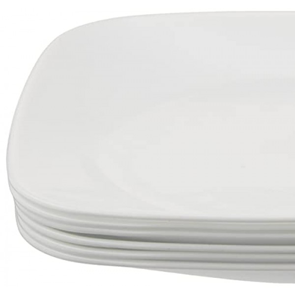 Corelle 6피스 샐러드 접시 세트, 9인치 접시, 흰색 및 6피스 샐러드 접시 세트, 삼중 레이어 유리 및 칩 방지, 8-1/2인치 경량 원형 접시, 겨울 프로스트 화이트