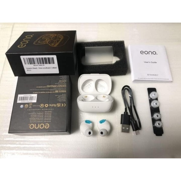 아마존 브랜드 - Eono Bluetooth 5.2 이어폰 Eonobuds2 무선 이어버드 인이어 이어폰 IPX7 방수 USB-C iPhone용 스포츠 헤드폰 Samsung Huawei 충전(흰색)