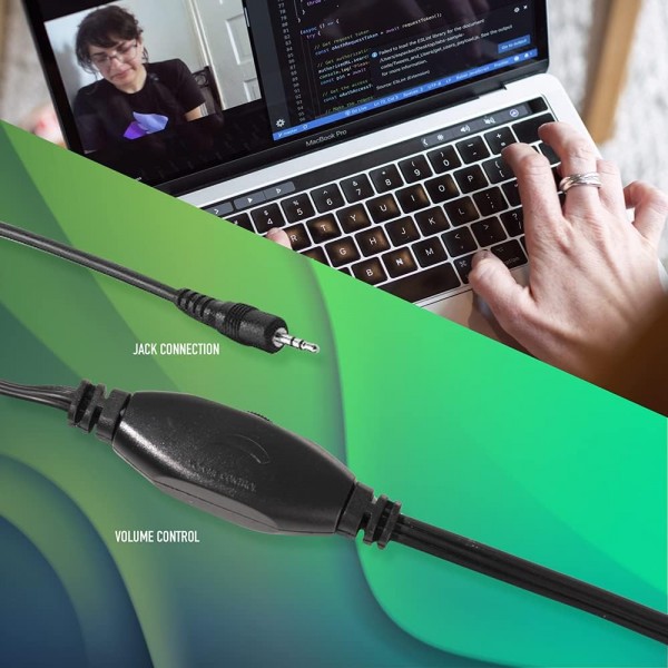 NGS MS103 PRO - 볼륨 컨트롤, 유선 헤드셋 및 3.5mm 잭이 있는 PC용 마이크가 있는 헤드셋