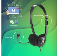 NGS MS103 PRO - 볼륨 컨트롤, 유선 헤드셋 및 3.5mm 잭이 있는 PC용 마이크가 있는 헤드셋