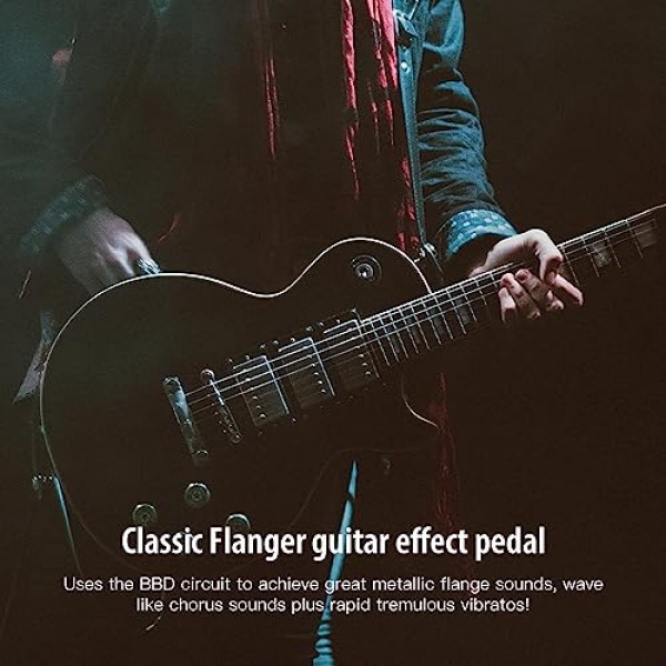 JOYO 플랜저 이펙트 페달은 일렉트릭 기타 이펙트를 위한 금속 플랜저 사운드 및 빠른 떨림 비브라토를 달성합니다 - True Bypass(JF-07)
