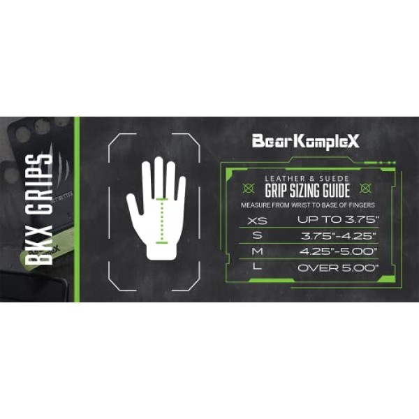 크로스핏 운동, 풀업, 역도, WOD 체조, 손목 랩이 있는 크로스 트레이닝 팜 그립, 찢어짐 및 물집으로부터 손 보호용 Bear KompleX 3 홀 가죽 손잡이, 1쌍