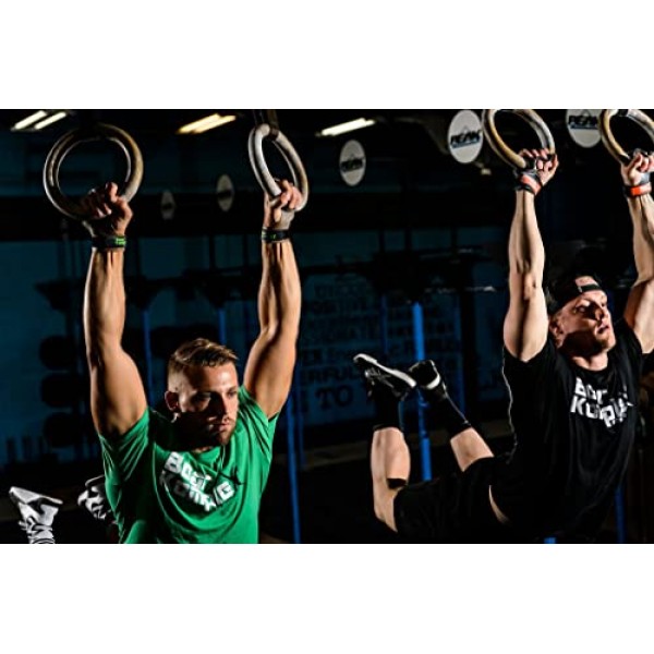 크로스핏 운동, 풀업, 역도, WOD 체조, 손목 랩이 있는 크로스 트레이닝 팜 그립, 찢어짐 및 물집으로부터 손 보호용 Bear KompleX 3 홀 가죽 손잡이, 1쌍