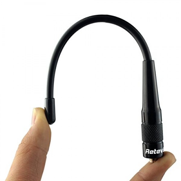 Retevis SMA-F 양방향 라디오 안테나, 144/430Mhz 듀얼 밴드 안테나, Baofeng UV-5R BF-F8HP와 호환되는 2.15dBi 고이득 안테나 Retevis RT29 RT-5R RT5 RT-5RV RT21V Ailunce HD1 워키 토키(1팩)