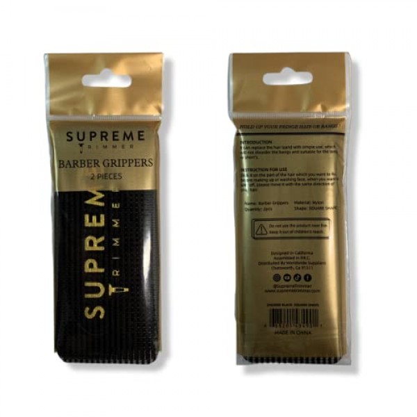 Supreme Trimmer의 이발사 그리퍼 – 남성용, 여성용, 이발사, 스타일리스트, 메이크업 아티스트용 미용실 및 이발용 헤어 홀더 2PK (블랙/골드 직사각형 2PK)