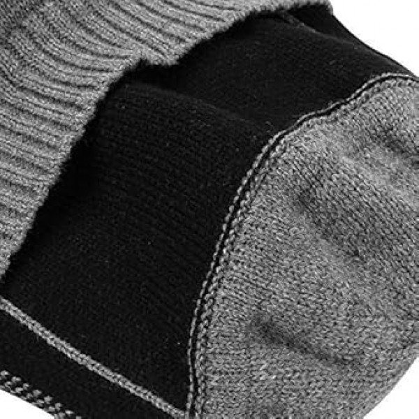 XIAOHAWANG 겨울 남성 모자 니트 케이블 바이저 비니 양털 안감 패치 워크 스트라이프 Newsboy 모자 야외 스포츠