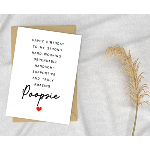 Poopsie 생일 카드 - 놀라운 Poopsie의 시 생일 카드 - Poopsie를 위한 생일 카드 - 시 카드 - 그를 위한 선물 - 아버지의 날 선물 - Poopsie 카드
