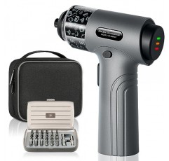 전기 스크루드라이버, LED 조명이 포함된 스크루드라이버 세트, 3.7V 무선 스크루드라이버, 1/4'' 토크 스크루드라이버 비트 S2 강철, 최대 5N.m, 가정용 DIY용 스크루드라이