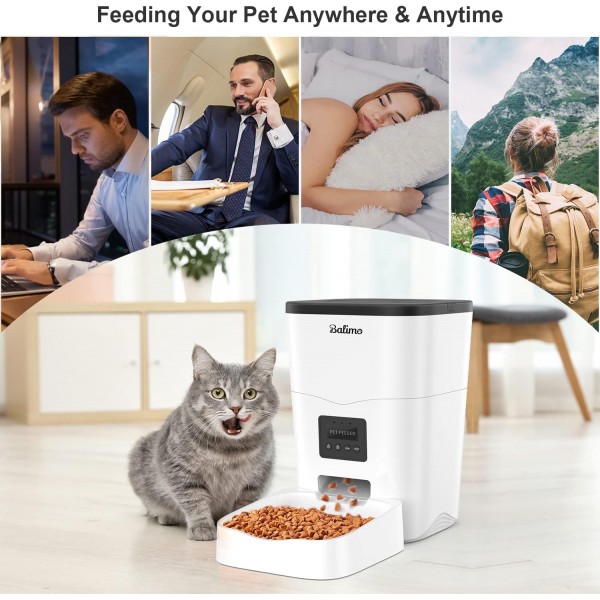 고양이 및 개 건조 식품용 Balimo Leon 자동 급식기 | WLAN 및 APP 제어 자동 공급기 고양이 사료 자동 판매기 | 3L 타이머 WiFi 자동 공급 장치 [2.4G WiFi 전용]