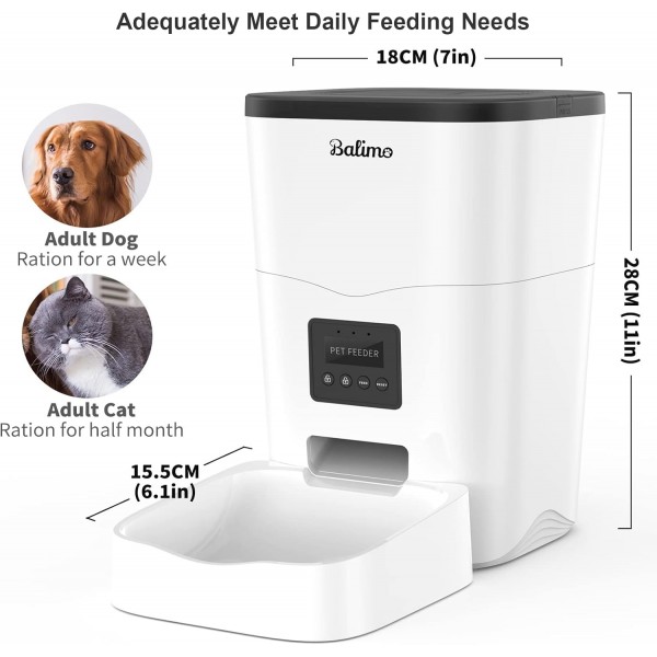고양이 및 개 건조 식품용 Balimo Leon 자동 급식기 | WLAN 및 APP 제어 자동 공급기 고양이 사료 자동 판매기 | 3L 타이머 WiFi 자동 공급 장치 [2.4G WiFi 전용]