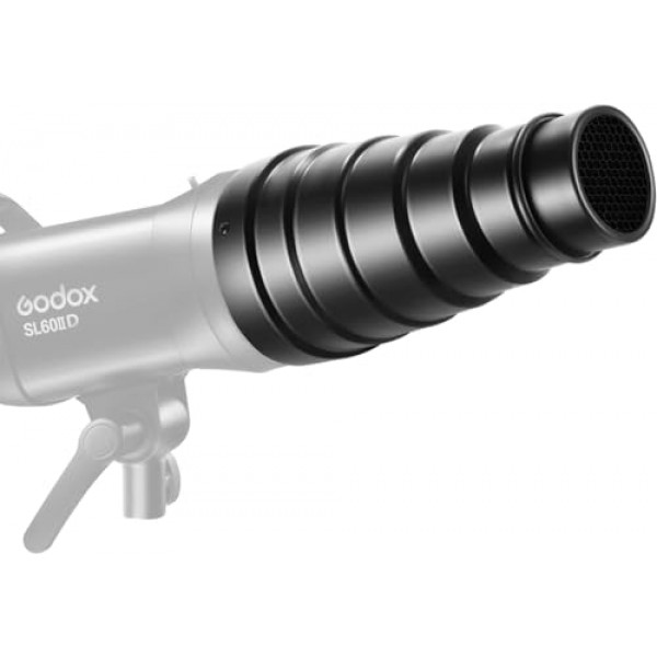 Bowens Mount Strobe Moonlights용 알루미늄 합금 원추형 스튜디오 스누트 키트 5가지 색상 젤 필터 및 벌집 그리드가 포함된 플래시 스피드라이트