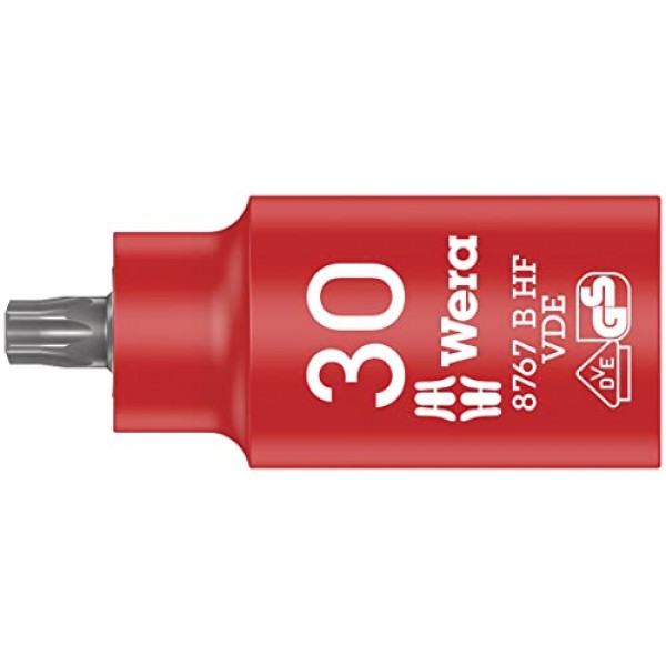 WERA 05004923001 8767 B VDE HF TORX® Zyklop 비트 소켓, 절연, 고정 기능 포함, 3/8 드라이브, TX 30 x 55 mm