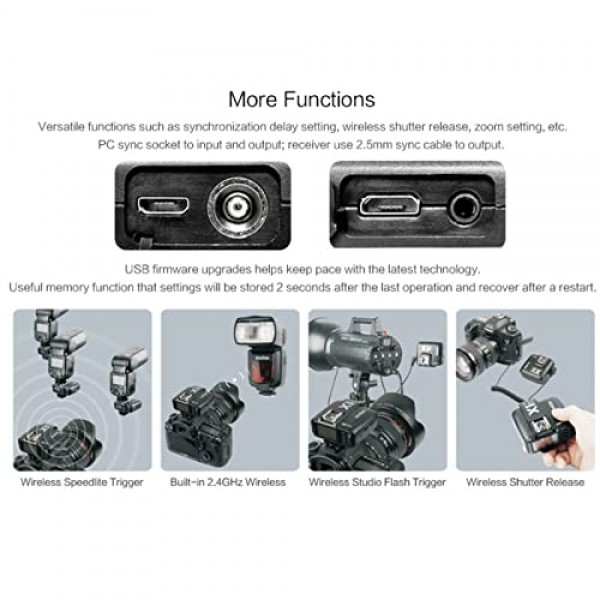 Godox X2T-C TTL 무선 플래시 트리거, Canon 카메라 플래시 스피드라이트용 Godox X1R-C 수신기 2개 포함, 1/8000s HSS, TCM 기능, 별도의 그룹 버튼 5개, 새로운 핫슈 잠금, 새로운 AF 