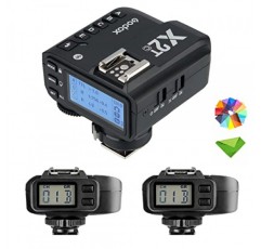 Godox X2T-C TTL 무선 플래시 트리거, Canon 카메라 플래시 스피드라이트용 Godox X1R-C 수신기 2개 포함, 1/8000s HSS, TCM 기능, 별도의 그룹 버튼 5개, 새로운 핫슈 잠금, 새로운 AF 