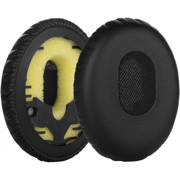 Bose QC3 ON-Ear, QuietComfort 3 헤드폰 이어패드 헤드셋 이어패드 수리 부품(검은색)용 Geekria QuickFit 교체용 단백질 가죽 이어패드