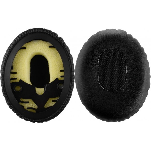Bose QC3 ON-Ear, QuietComfort 3 헤드폰 이어패드 헤드셋 이어패드 수리 부품(검은색)용 Geekria QuickFit 교체용 단백질 가죽 이어패드