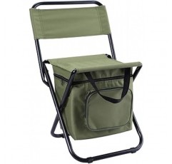 쿨러 백이 있는 LEADALLWAY 낚시 의자 접이식 소형 낚시 의자, 녹색
