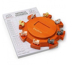 Exqline 멕시코 기차 도미노 액세서리 - 6.5 멕시코 기차 허브 센터피스, 8개의 금속 멕시코 기차 마커 및 70시트 멕시코 기차 스코어 패드 포함 훌륭한 멕시코 기차 도미