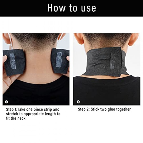 이발사 넥 스트립 5롤, ooloveminso 이발사 액세서리 이발소 살롱 용품, 헤어컷 스타일링을 위한 일회용 신축성 넥 스트립 헤어 엣지 종이 500 스트립(검은색)