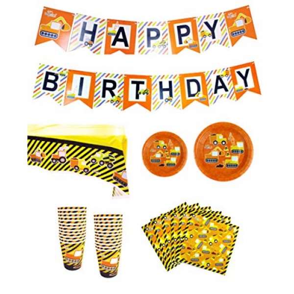 TINYMILLS 건설 파티 용품 식기 세트 12 9