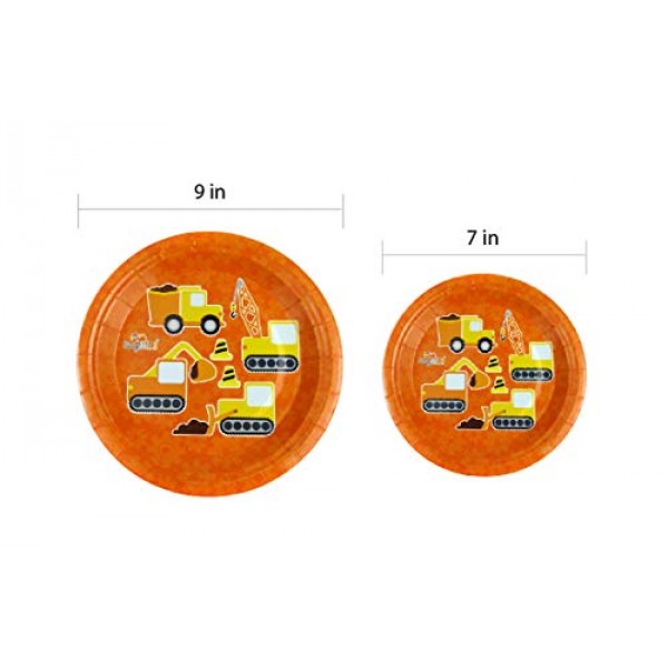 TINYMILLS 건설 파티 용품 식기 세트 12 9