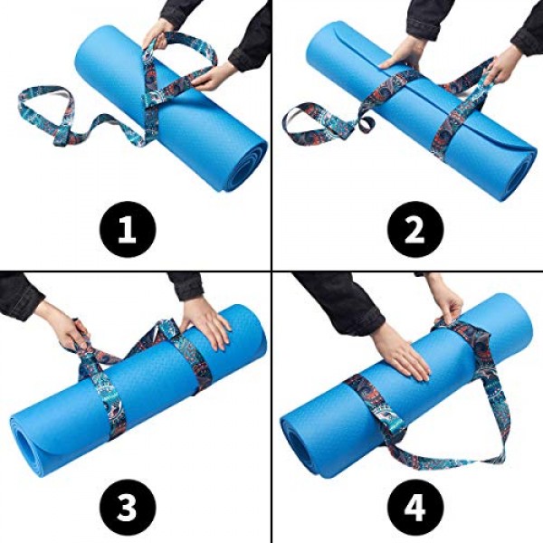 요가 매트 스트랩, 조절 가능하고 내구성이 뛰어난 요가 매트 캐리어 및 스트레칭 스트랩, 다양한 색상 선택