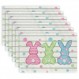 ARKENY 부활절 Placemats 12x18 인치 6개 세트, 토끼 토끼 점 휴일 농가 삼베 Srtipe 실내 테이블 매트 장식 홈 AP243-6