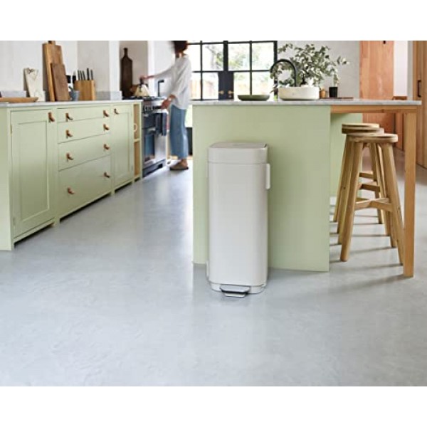 Joseph Joseph Porta 40L 편리한 페달 휴지통, 콘크리트 그레이