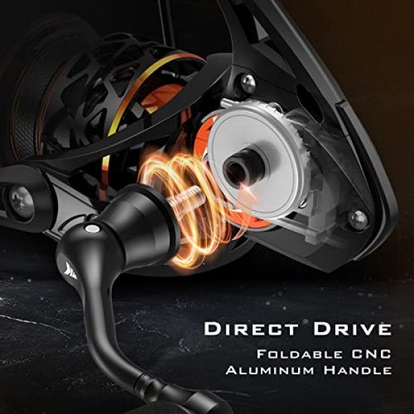 KastKing Zephyr 1000 SFS 스피닝 릴 - 초경량 스핀 피네스 시스템 낚시 릴 - 탄소 섬유 구조 - 7 + 1 스테인레스 스틸 BB - 탄소 섬유 드래그 - 브레이드 라인 지원 CNC 알루미늄 