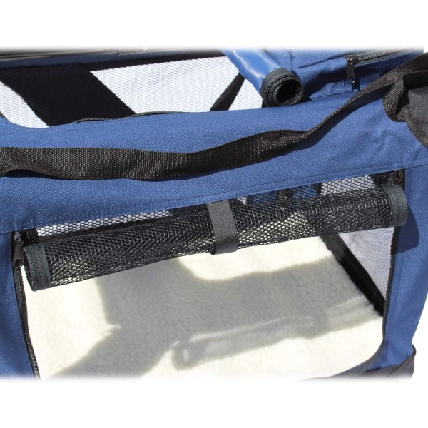 YATEK 애견 운송 상자 측면 및 상단 주머니가 있는 접이식 애견 캐리어로 애완 동물을 위한 높은 가시성, 편안함 및 안전성을 제공합니다. (L사이즈(70x52x52cm))