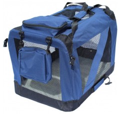 YATEK 애견 운송 상자 측면 및 상단 주머니가 있는 접이식 애견 캐리어로 애완 동물을 위한 높은 가시성, 편안함 및 안전성을 제공합니다. (L사이즈(70x52x52cm))