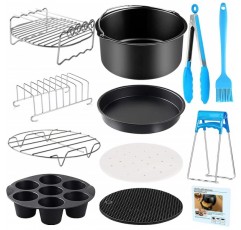 YINGRACE 20cm 핫 에어 프라이어 액세서리, COSORI Ninja Princess Tefal 4.2L 4.5L 4.7L 5.2L 5.5L, 필립스 6.2L, BPA 불포함, 식기세척기 사용 가능, 들러붙지 않음, 8인치에 적합한 12개 에
