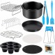 YINGRACE 20cm 핫 에어 프라이어 액세서리, COSORI Ninja Princess Tefal 4.2L 4.5L 4.7L 5.2L 5.5L, 필립스 6.2L, BPA 불포함, 식기세척기 사용 가능, 들러붙지 않음, 8인치에 적합한 12개 에