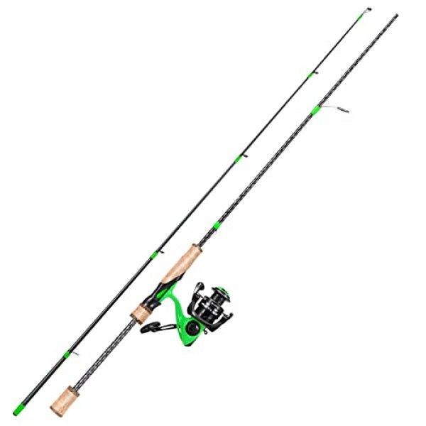 Sougayilang 낚싯대 콤보, 빠른 액션 2개 낚싯대(바닷물 및 민물용 스피닝 릴 포함)