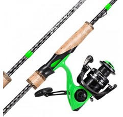 Sougayilang 낚싯대 콤보, 빠른 액션 2개 낚싯대(바닷물 및 민물용 스피닝 릴 포함)