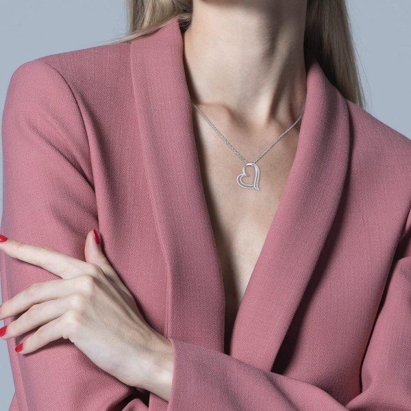 MESASTOM 하트 펜던트 여성 목걸이 925 스털링 실버, 엄마 할머니 딸 자매 아내 여자 친구 가장 친한 친구를위한 개인화 된 선물 