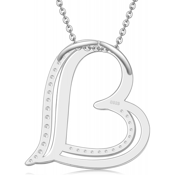 MESASTOM 하트 펜던트 여성 목걸이 925 스털링 실버, 엄마 할머니 딸 자매 아내 여자 친구 가장 친한 친구를위한 개인화 된 선물 