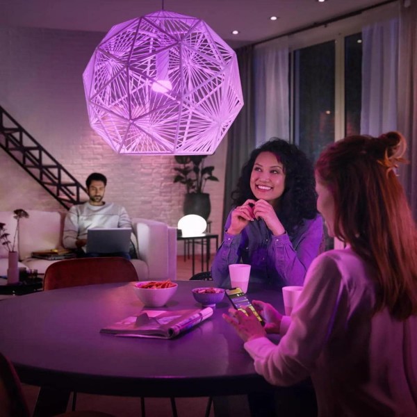 Philips Hue Bluetooth 흰색 및 컬러 앰비언스 LED E27 Birne - A60 8W 1100lm Doppelpack inkl. 다리
