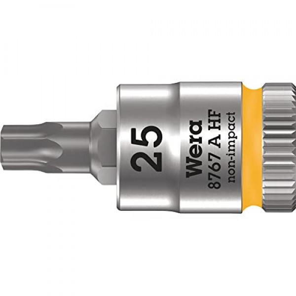 WERA 05003365001 8767 고정 기능이 있는 HF TORX® Zyklop 비트 소켓, 1/4 드라이브, TX 25 x 28mm