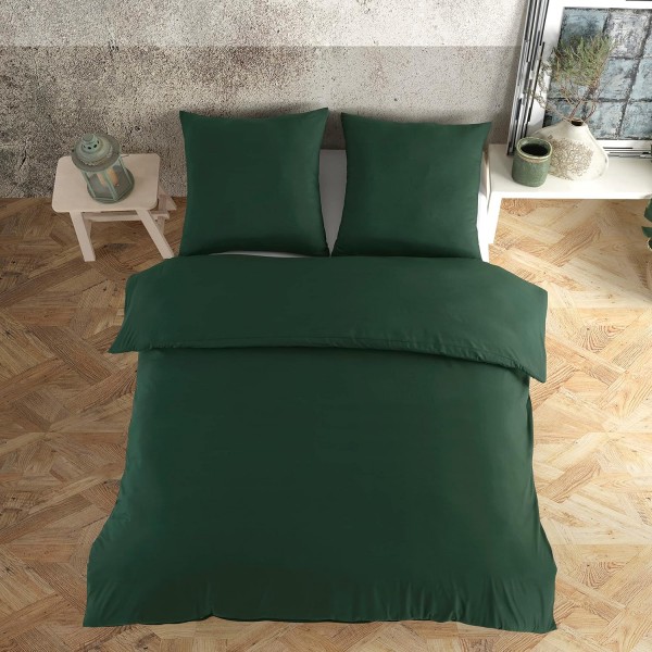 Vency 일반 이불 커버 220 x 240 cm, 베갯잇 2개 포함 65 x 65 cm 녹색 - 지퍼가 있는 성인용 침대 린넨 220 x 240 cm - 면 침대 린넨 240 x 220 cm Vert