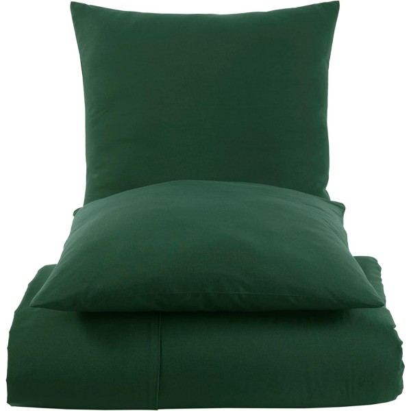 Vency 일반 이불 커버 220 x 240 cm, 베갯잇 2개 포함 65 x 65 cm 녹색 - 지퍼가 있는 성인용 침대 린넨 220 x 240 cm - 면 침대 린넨 240 x 220 cm Vert