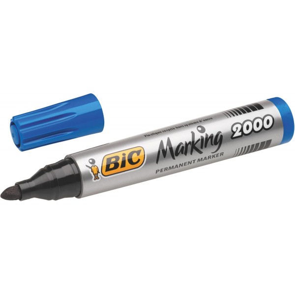 BIC Permanent Marker Marking 2000 ECOlutions 12개 상자 및 Marking 2300 Permanent Marker, 빨간색, 12개 팩, 골판지용 방수 펜