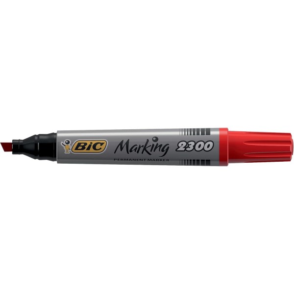 BIC Permanent Marker Marking 2000 ECOlutions 12개 상자 및 Marking 2300 Permanent Marker, 빨간색, 12개 팩, 골판지용 방수 펜