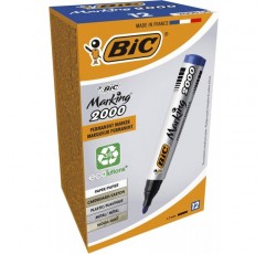 BIC Permanent Marker Marking 2000 ECOlutions 12개 상자 및 Marking 2300 Permanent Marker, 빨간색, 12개 팩, 골판지용 방수 펜