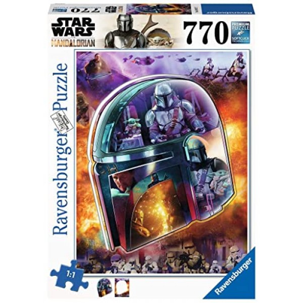 Ravensburger Star Wars The Mandalorian: 헬멧 770피스 성인용 대형 직소 퍼즐 - 16917 - 모든 조각은 독특하며 소프트클릭 기술로 조각이 완벽하게 맞습니다.