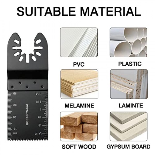 200Pcs 진동 도구 블레이드 전문 범용 진동 톱 블레이드 Dewalt, Milwaukee, Makita, Ryobi, Rockwell, Bosch와 호환되는 목재 멀티 도구 블레이드