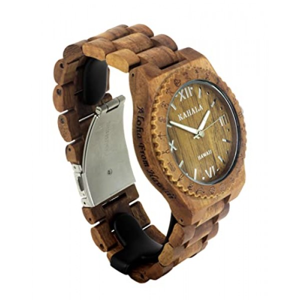 티크목으로 만든 훌라걸 수제 나무 시계 - Kahala #7T